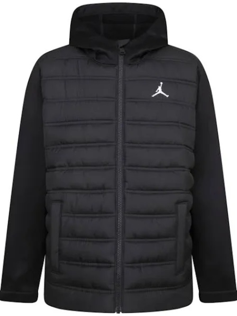 Jordan Boys Black Hooded Hybrid Jacket. Lg